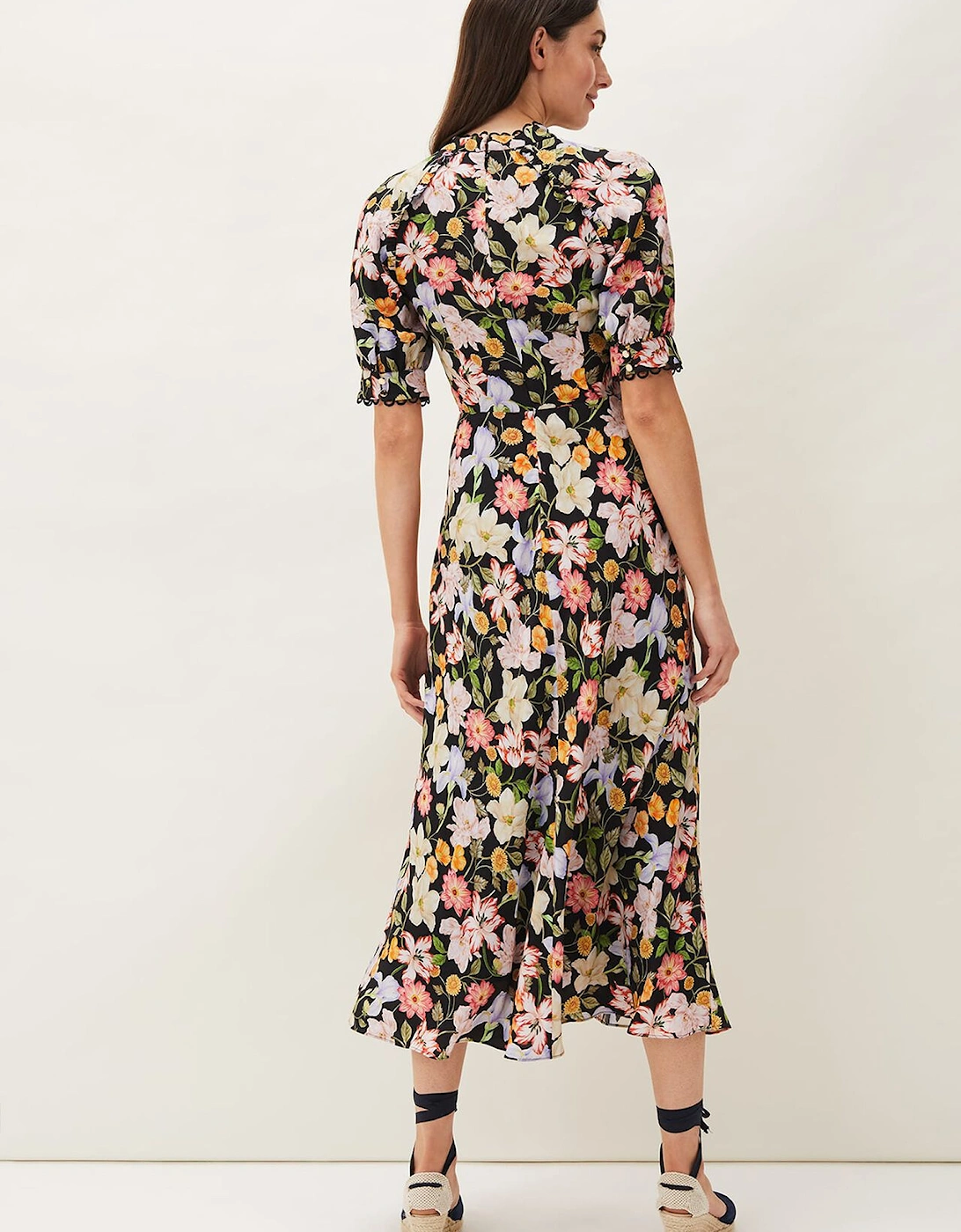 Penelope Floral Puff Sleeve Midi Dress