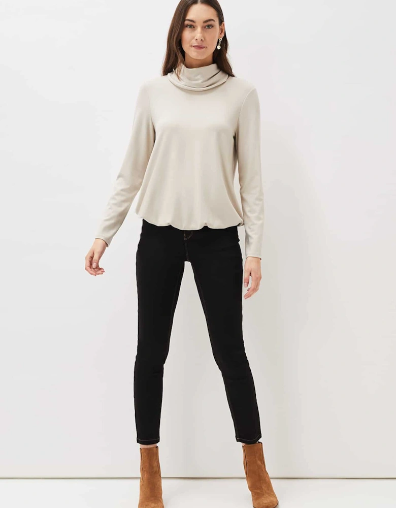 Elia Cowl Neck Blouson Top