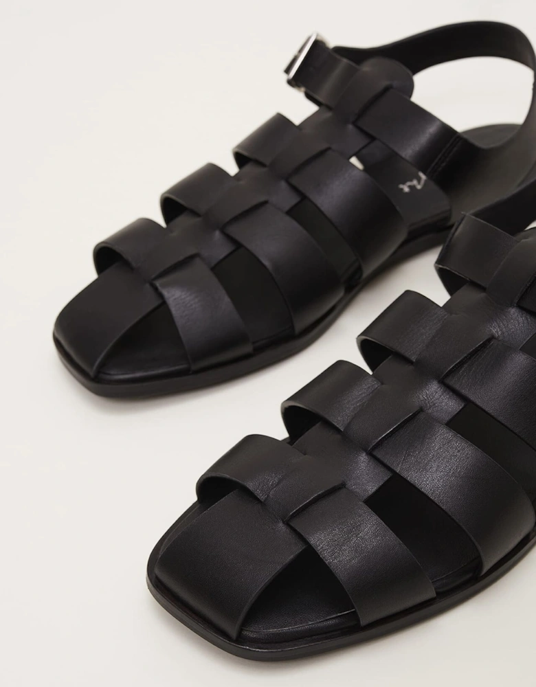 Leather Chunky Strap Sandal