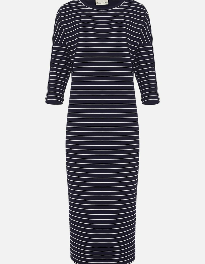 Cecile Stripe Midi Jersey Dress