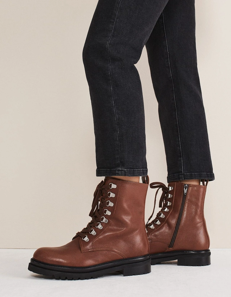 Meladie Leather Lace Up Boot