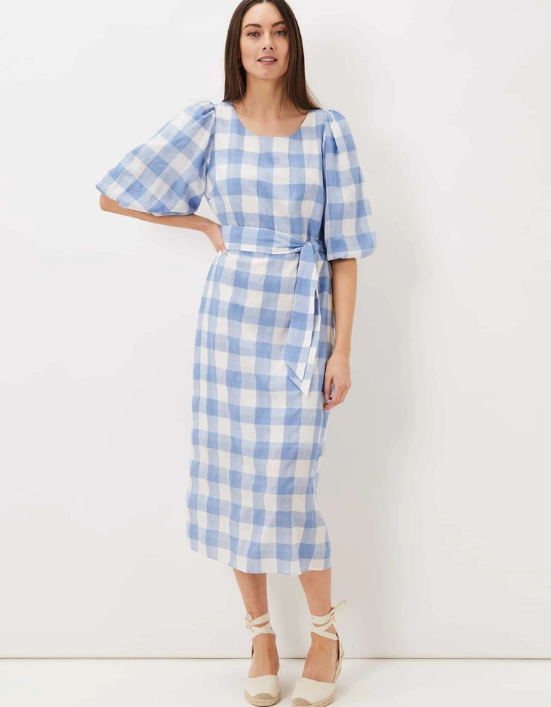 Alina Check Midi Dress