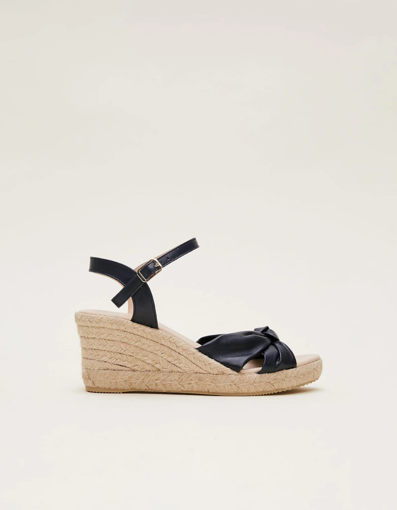 Leather Knot Front Espadrilles