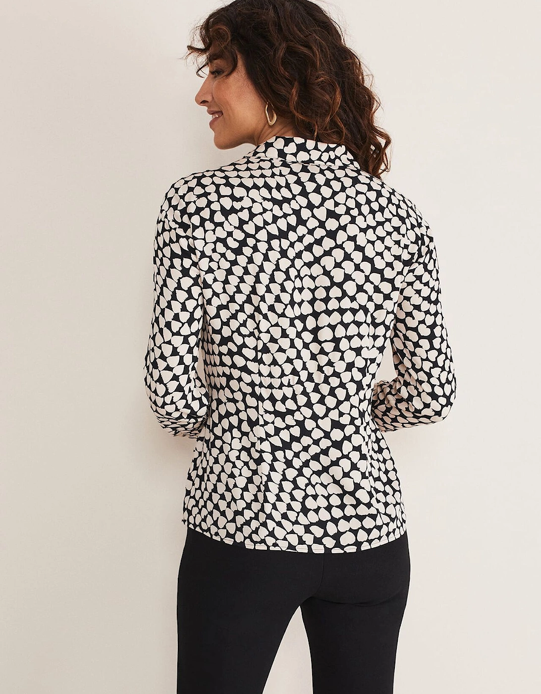 Kesia Ruched Front Heart Print Shirt