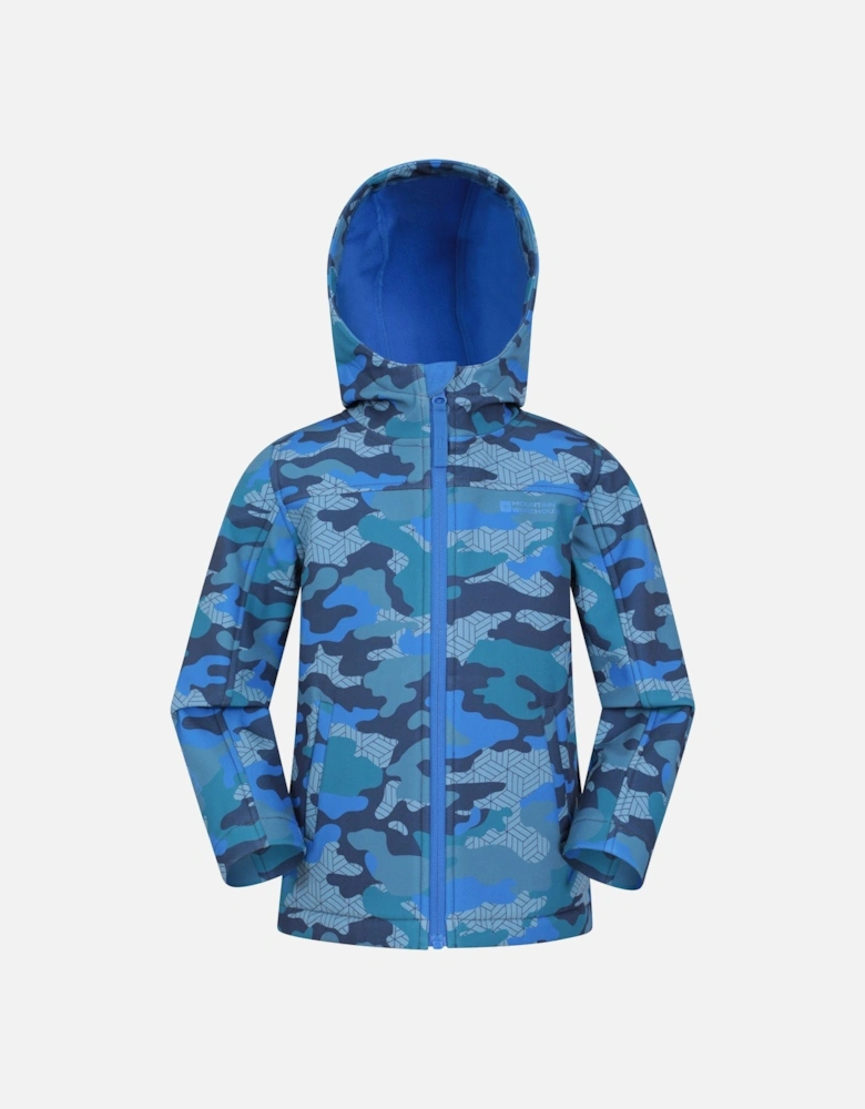 Childrens/Kids Exodus II Camouflage Water Resistant Soft Shell Jacket