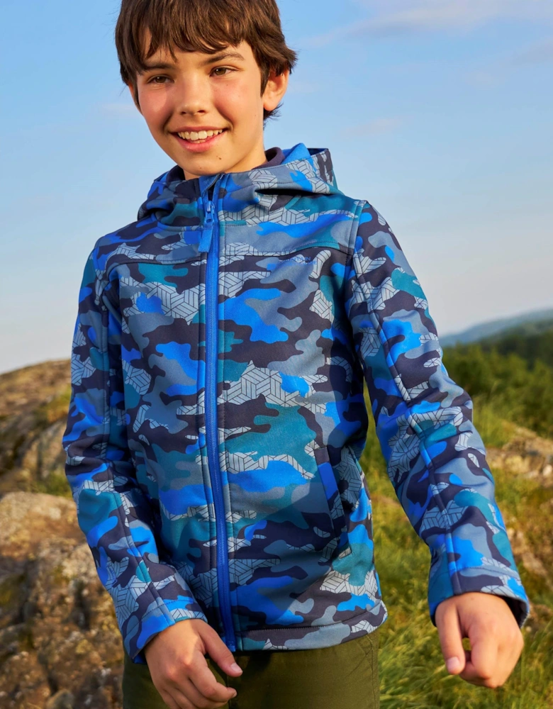 Childrens/Kids Exodus II Camouflage Water Resistant Soft Shell Jacket