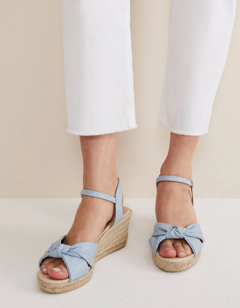 Leather Knot Front Espadrilles