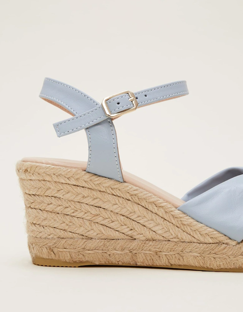 Leather Knot Front Espadrilles