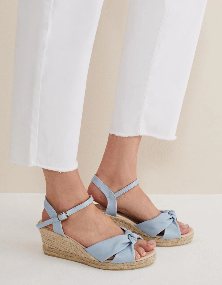 Leather Knot Front Espadrilles