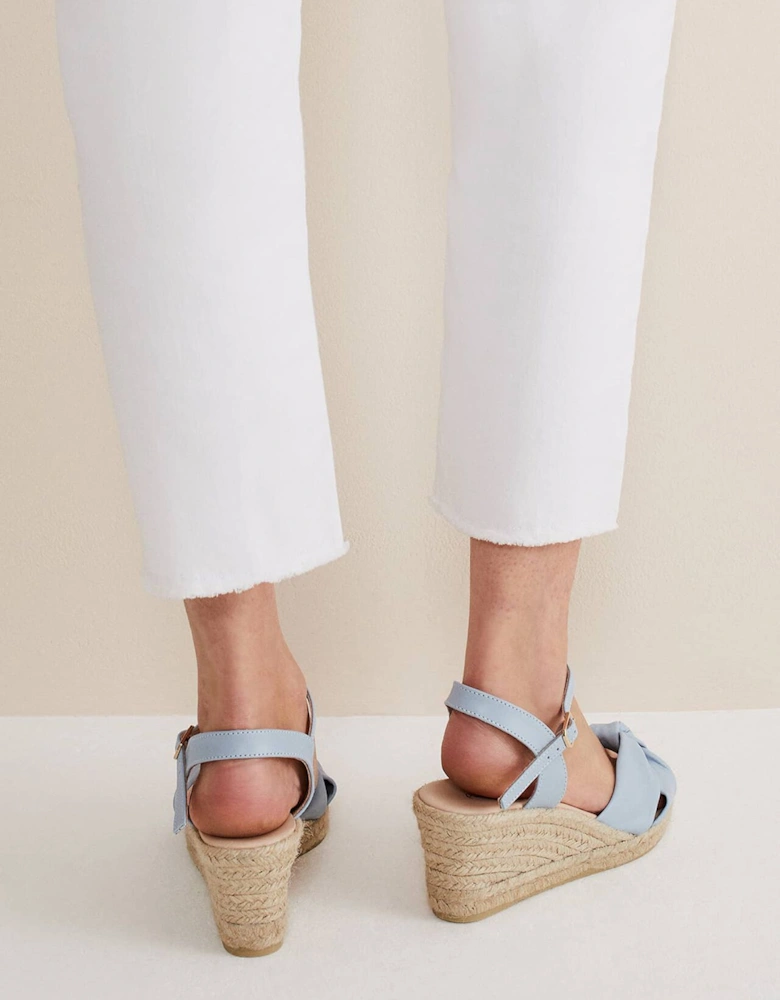 Leather Knot Front Espadrilles