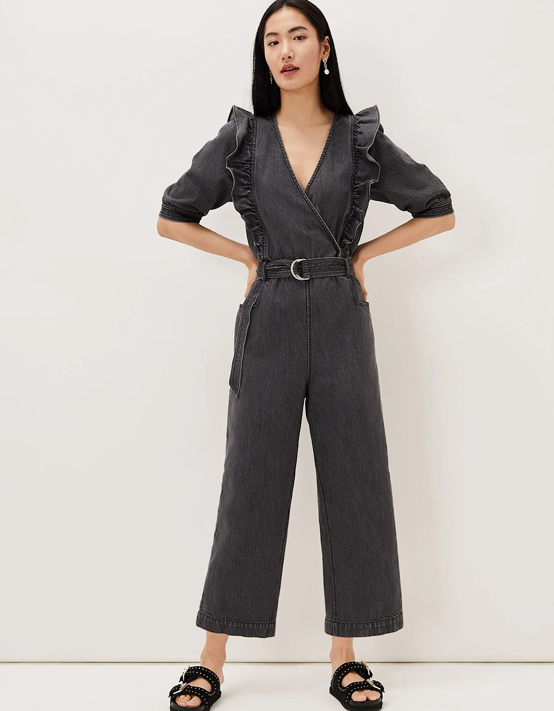 Flora Denim Frill Jumpsuit, 7 of 6