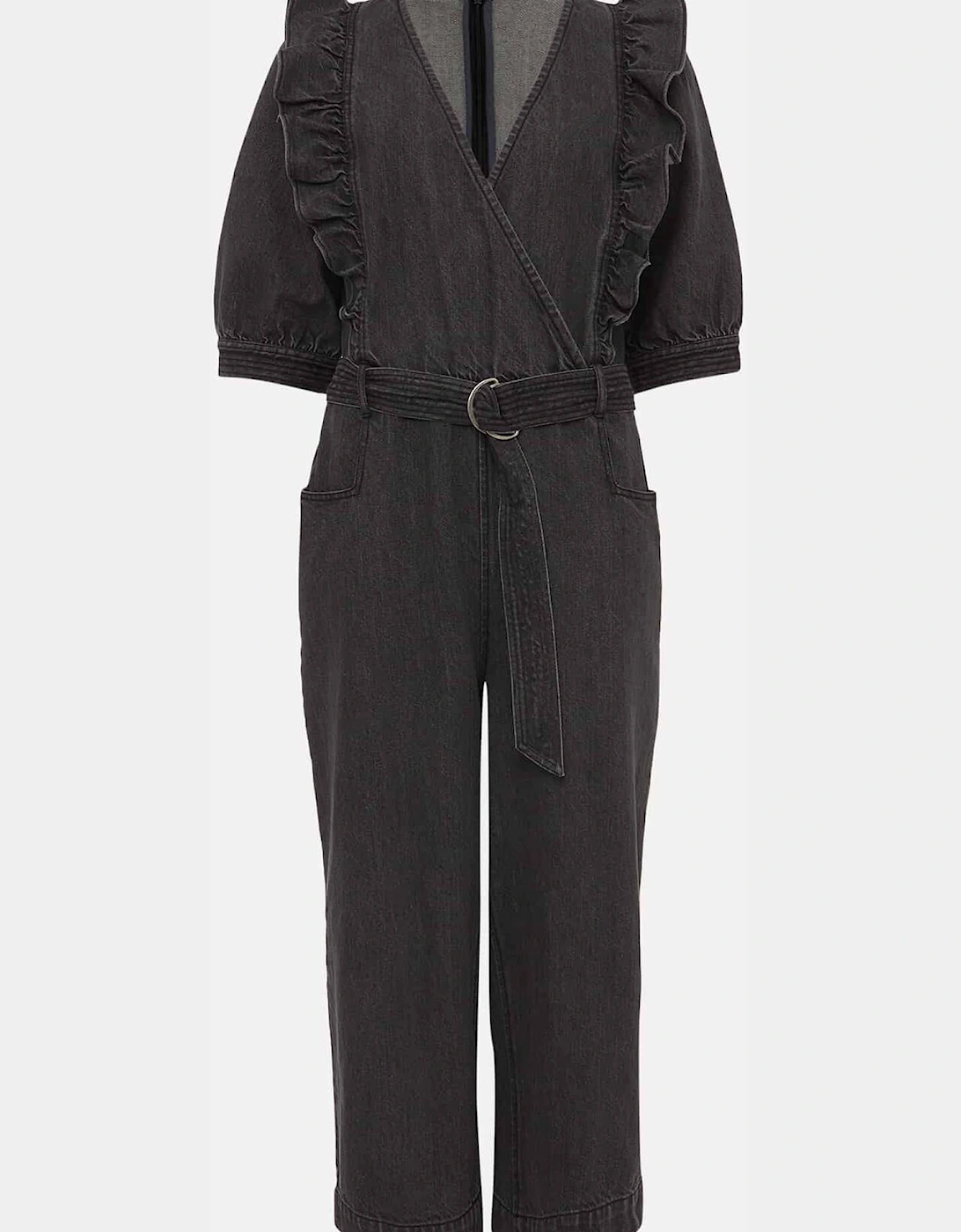 Flora Denim Frill Jumpsuit