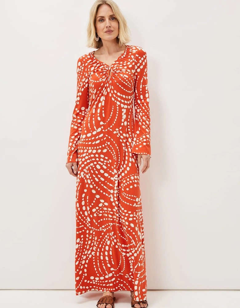 Ayla Spot Print Midi Dress