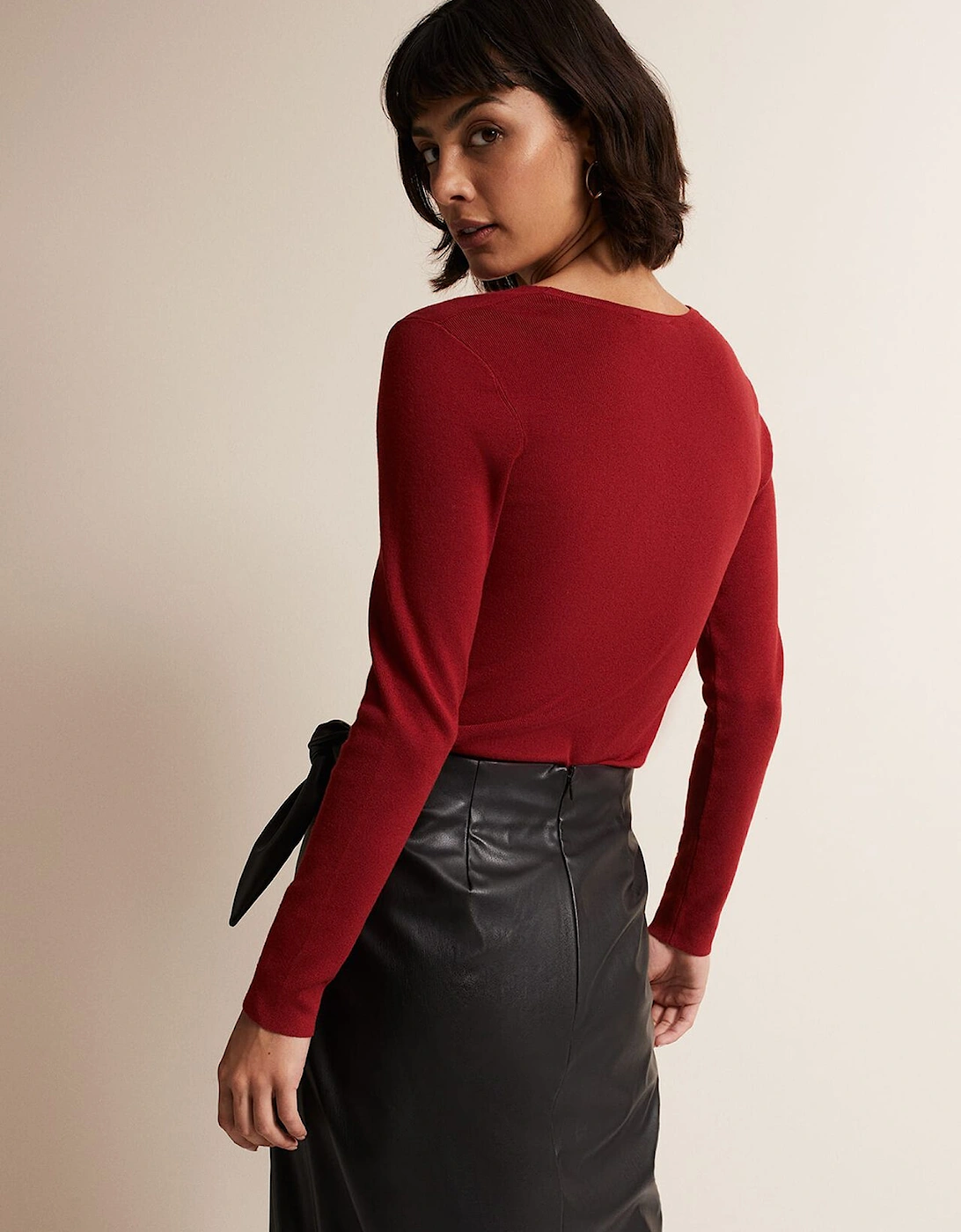 Molla Red V-Neck Top