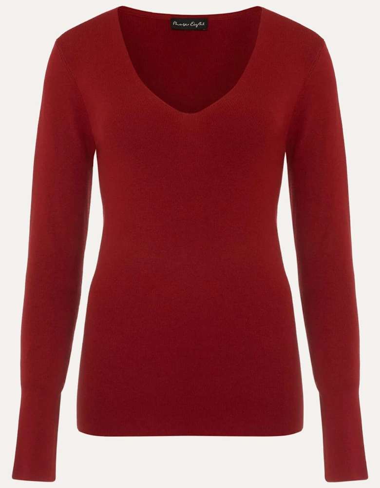 Molla Red V-Neck Top