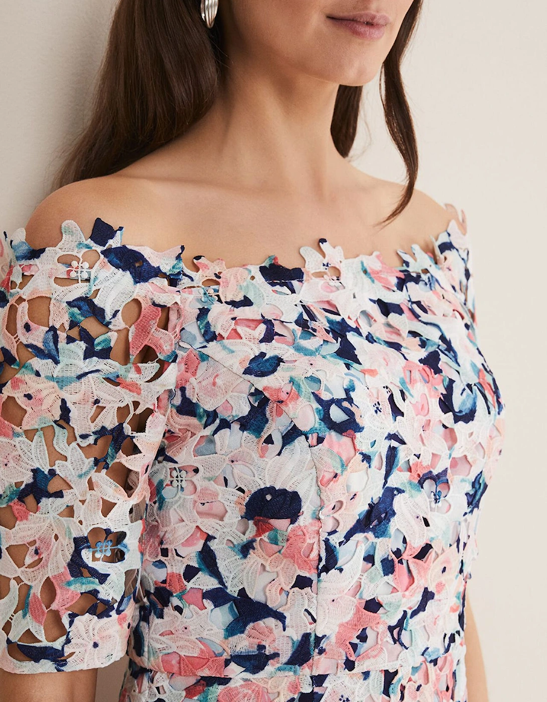 Francesa Off Shoulder Floral Print Dress