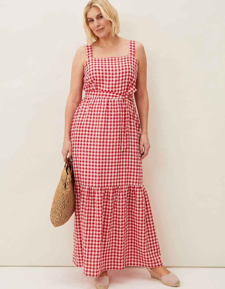 Geri Gingham Maxi Dress