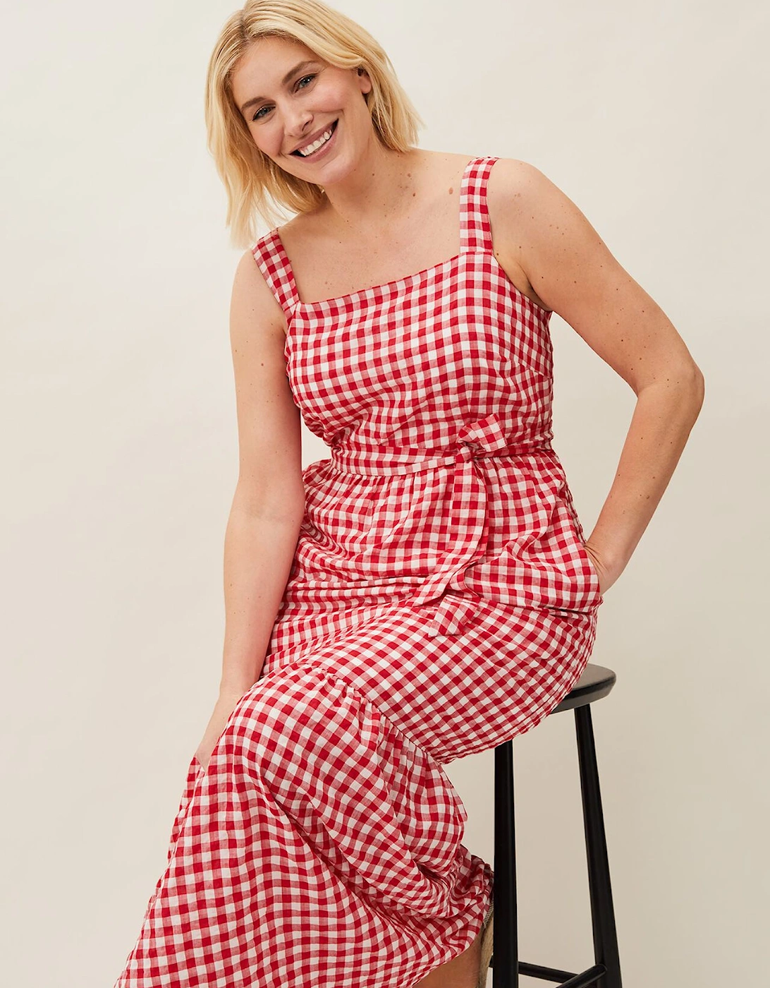 Geri Gingham Maxi Dress