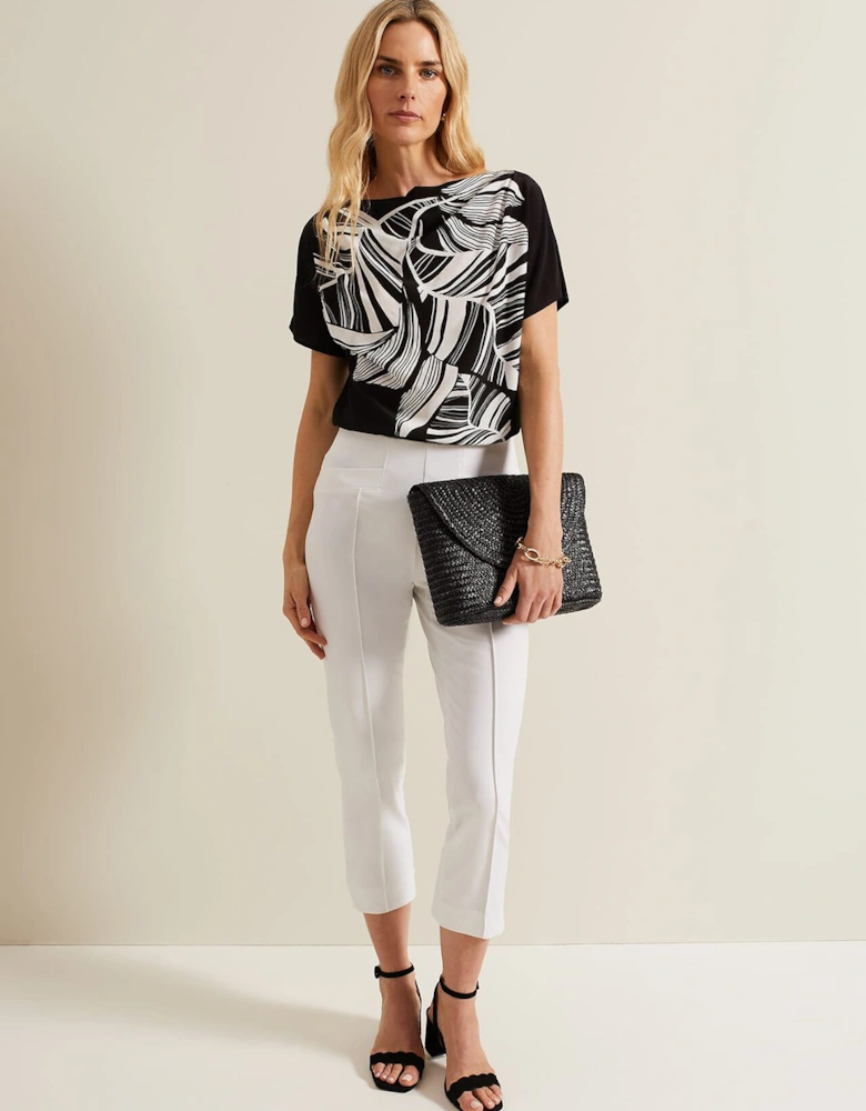 Lyra Woven Front Print Top