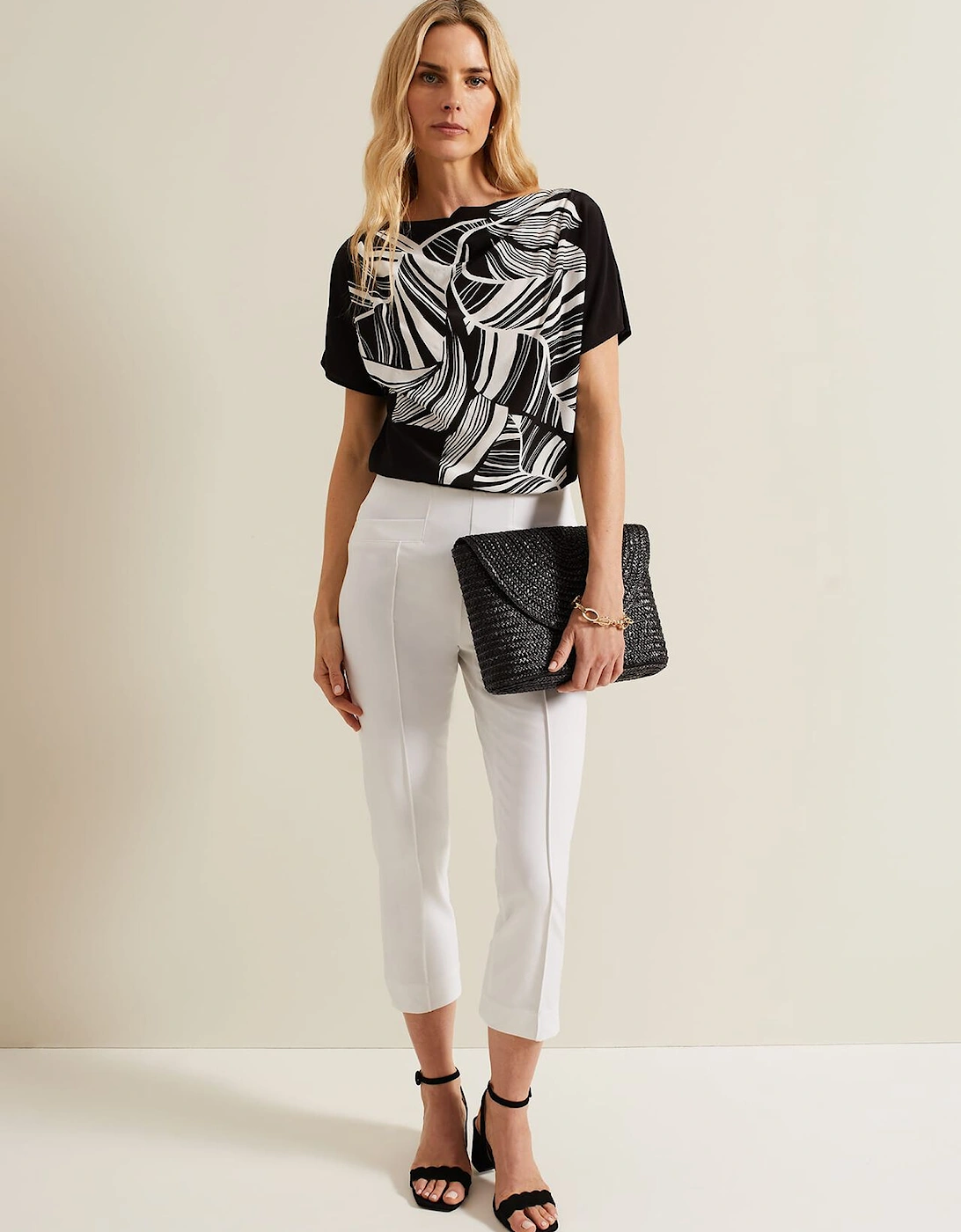 Lyra Woven Front Print Top