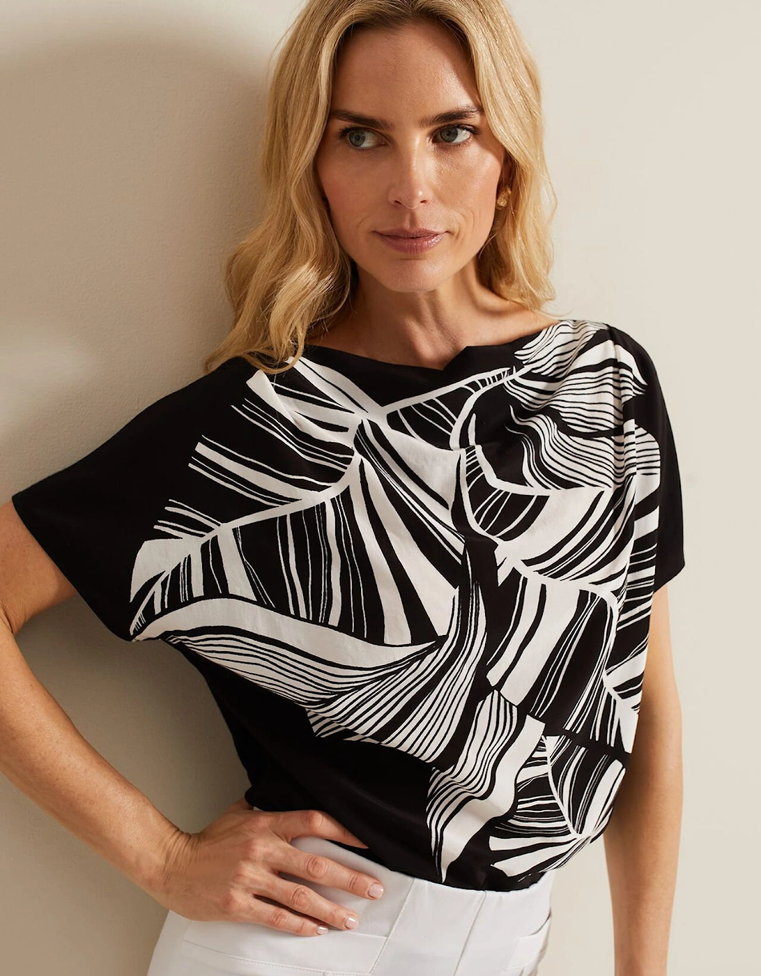 Lyra Woven Front Print Top