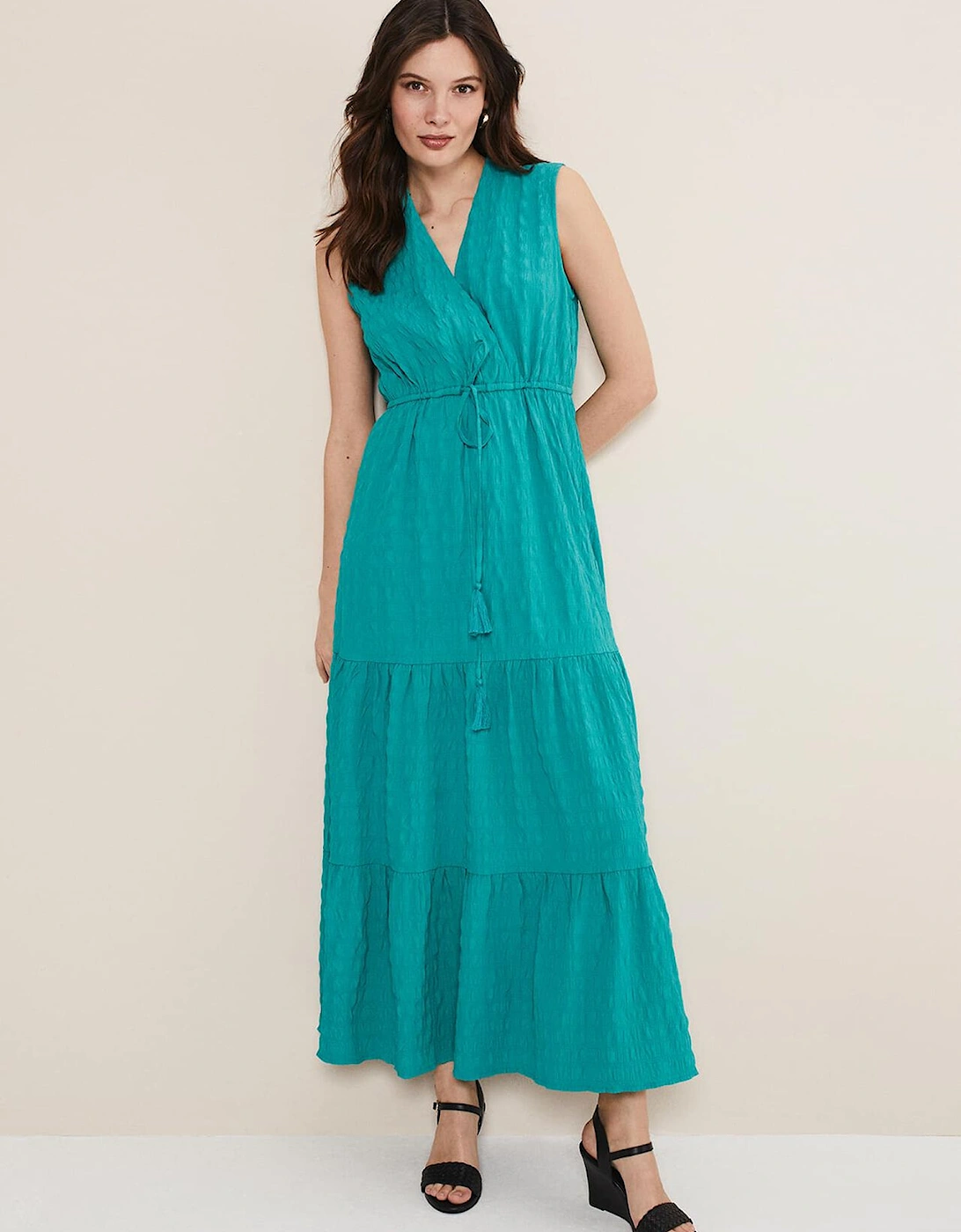 Anika Textured Sleeveless Midi Dress, 9 of 8