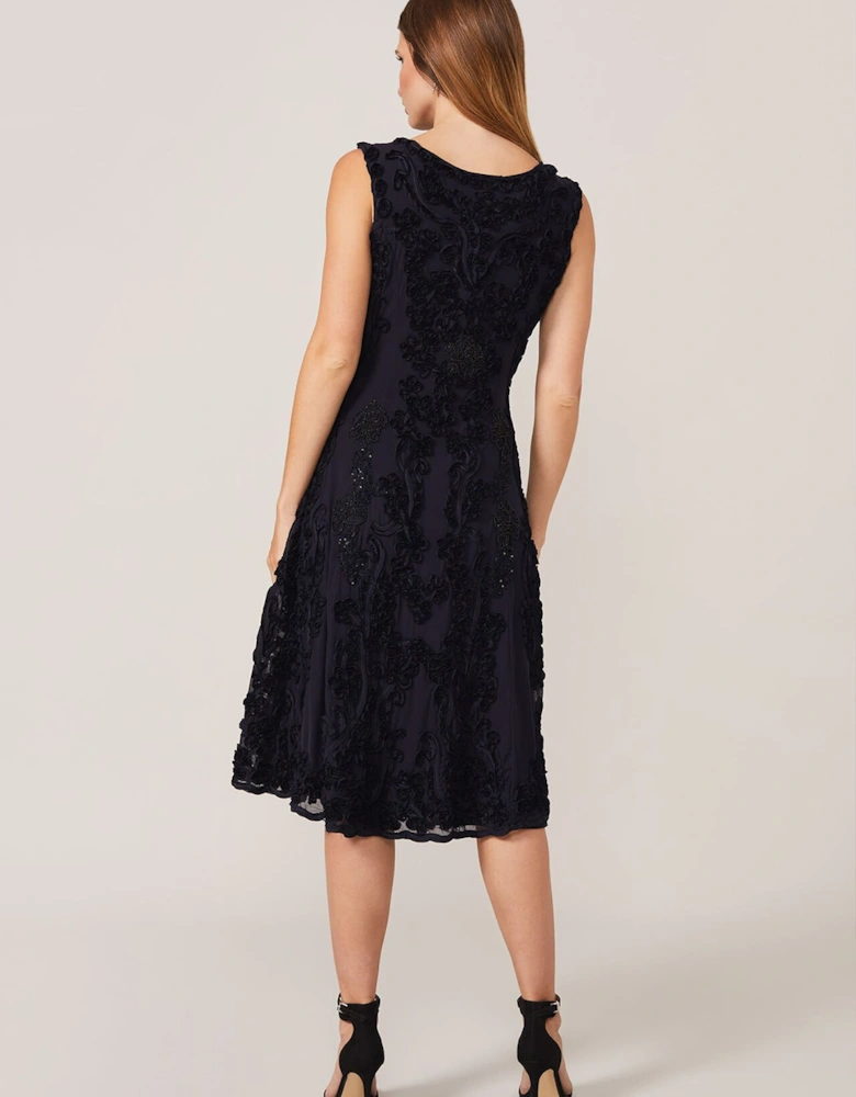 Penelope Tapework Lace Fit And Flare Dress