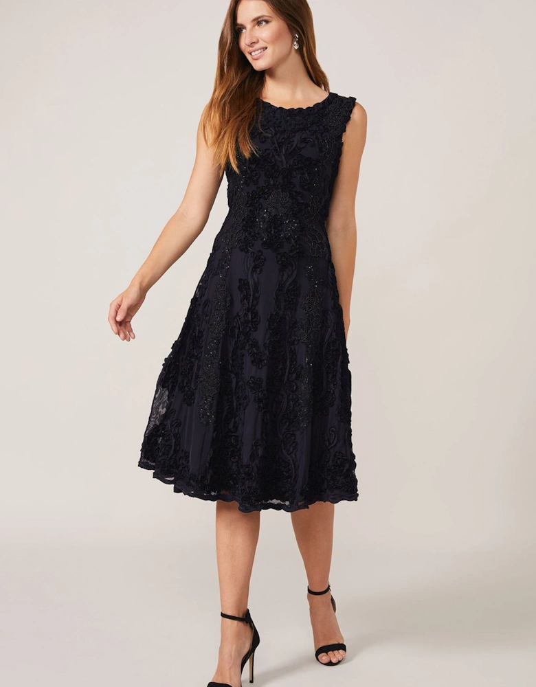 Penelope Tapework Lace Fit And Flare Dress