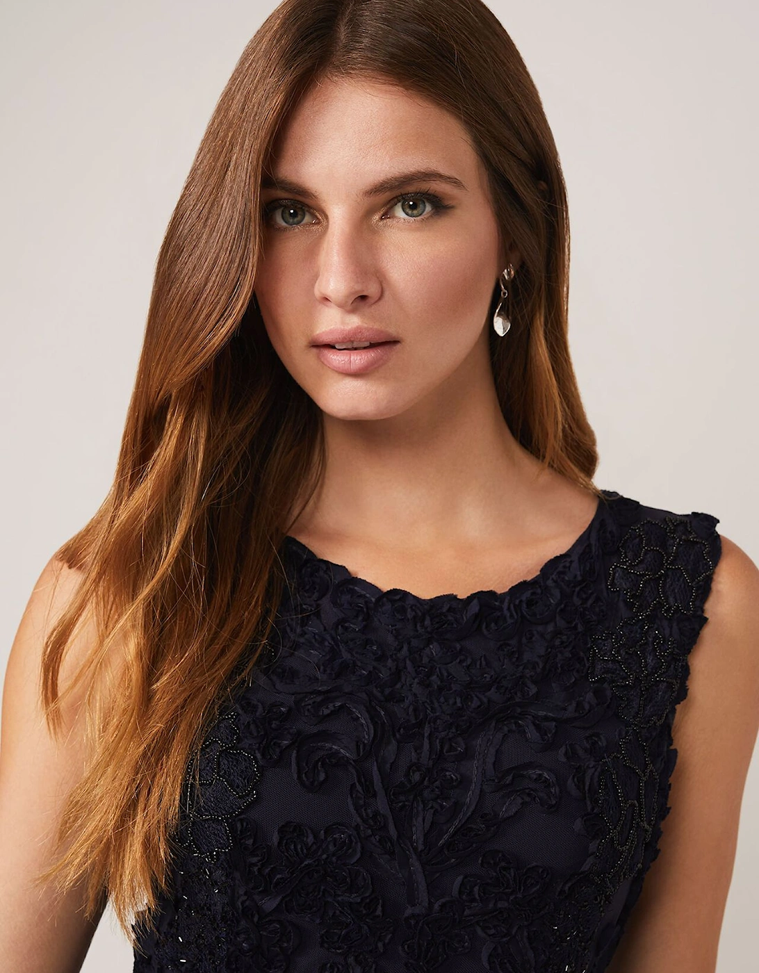 Penelope Tapework Lace Fit And Flare Dress