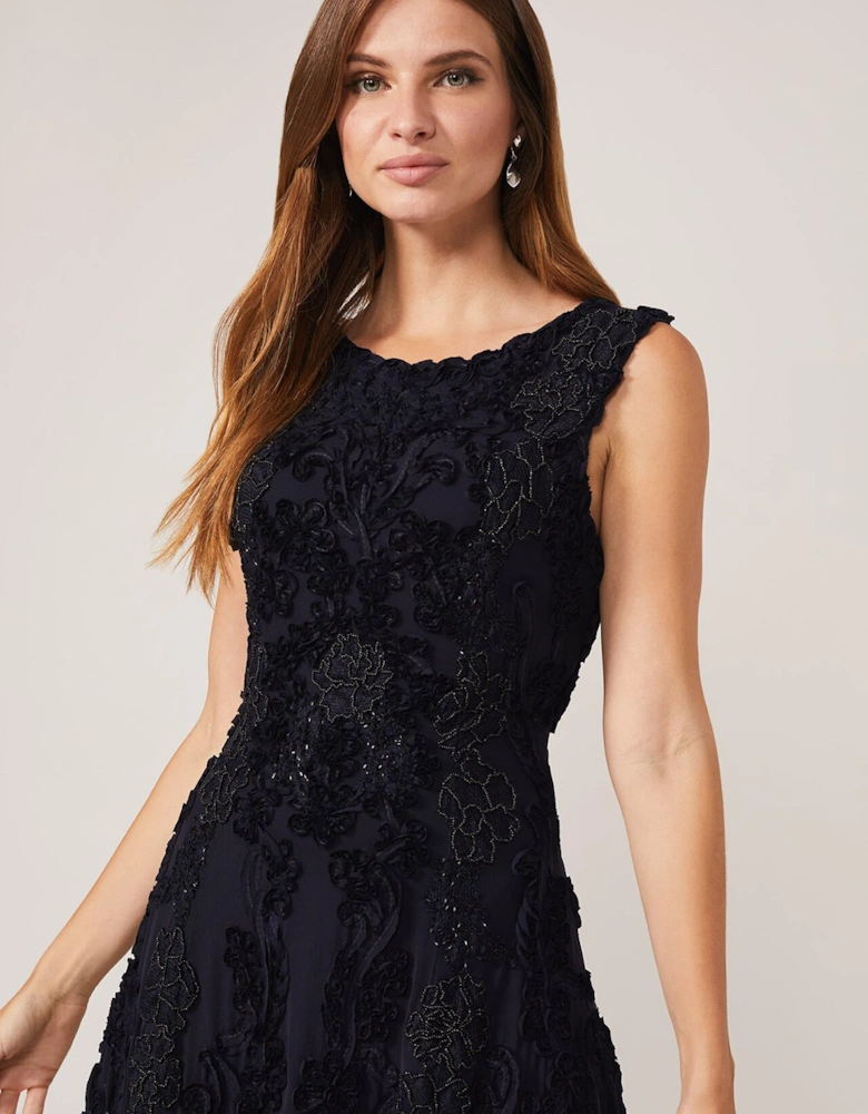 Penelope Tapework Lace Fit And Flare Dress