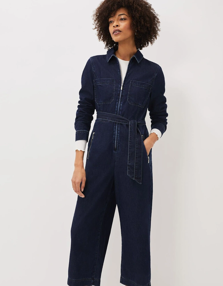 Cecile Denim Wide Leg Jumpsuit