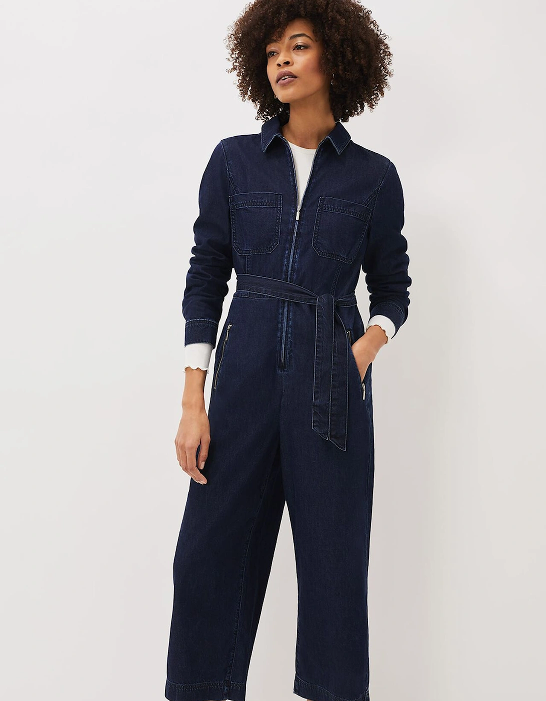 Cecile Denim Wide Leg Jumpsuit, 9 of 8