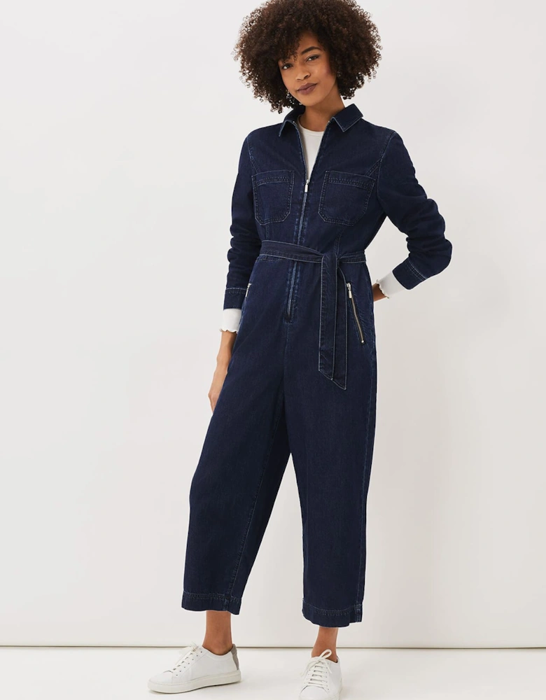 Cecile Denim Wide Leg Jumpsuit