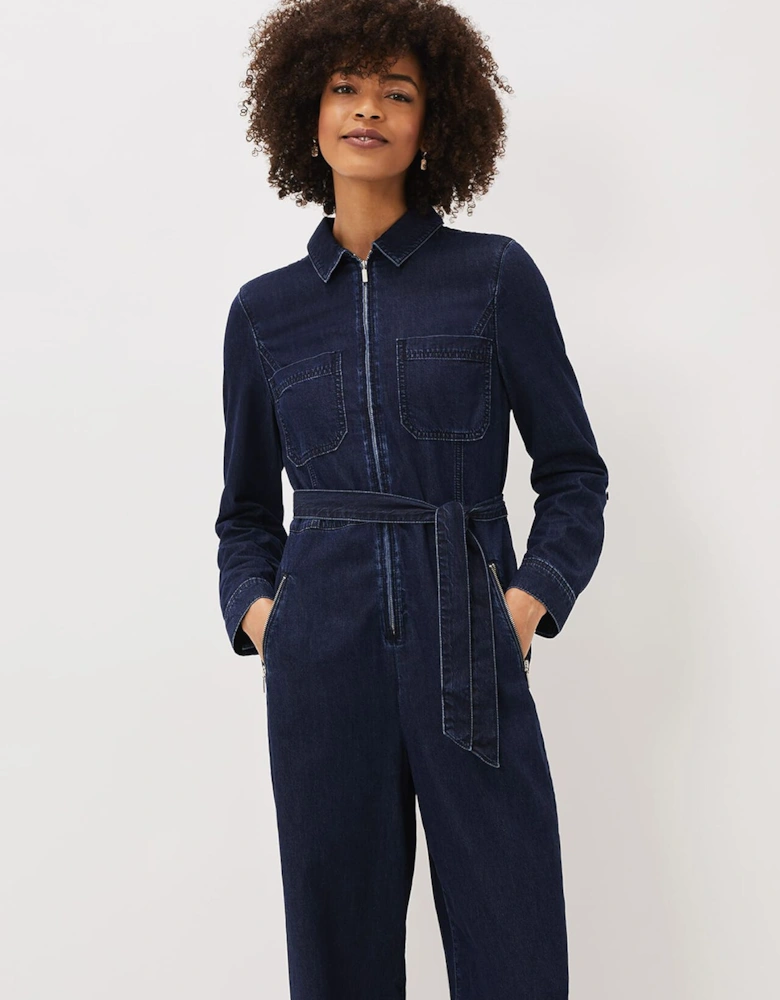 Cecile Denim Wide Leg Jumpsuit