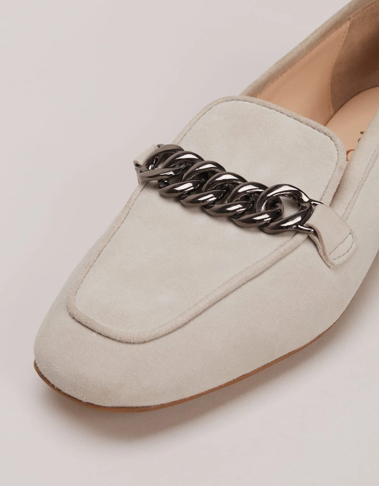 Grey Chain Detail Loafers