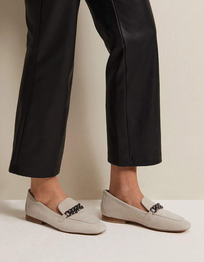 Grey Chain Detail Loafers