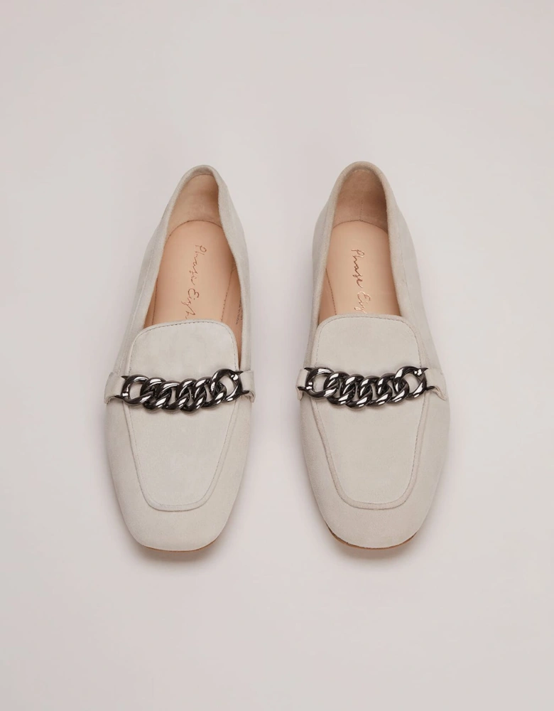 Grey Chain Detail Loafers