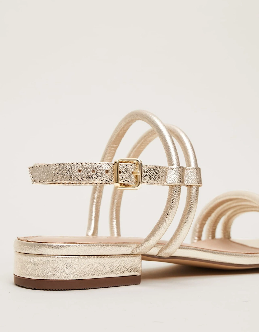 Gold Leather Sandals