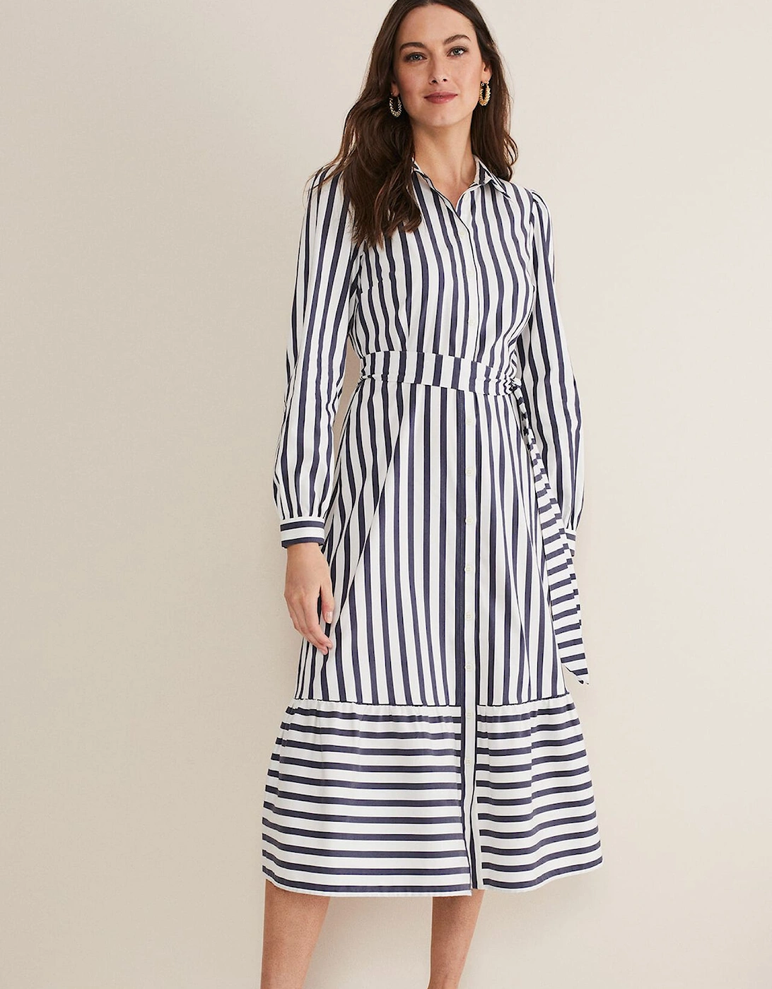 Henley Striped Midaxi Dress