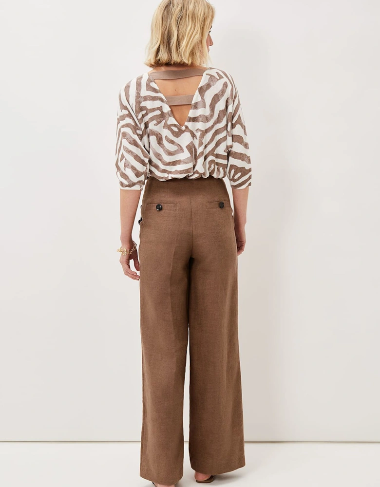 Cassandra Linen Wide Leg Trousers