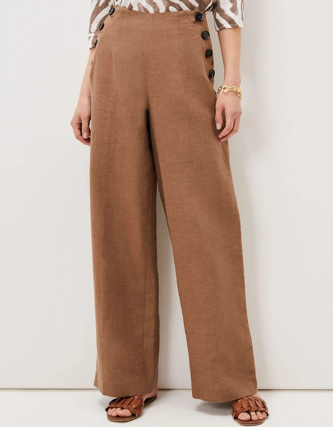 Cassandra Linen Wide Leg Trousers