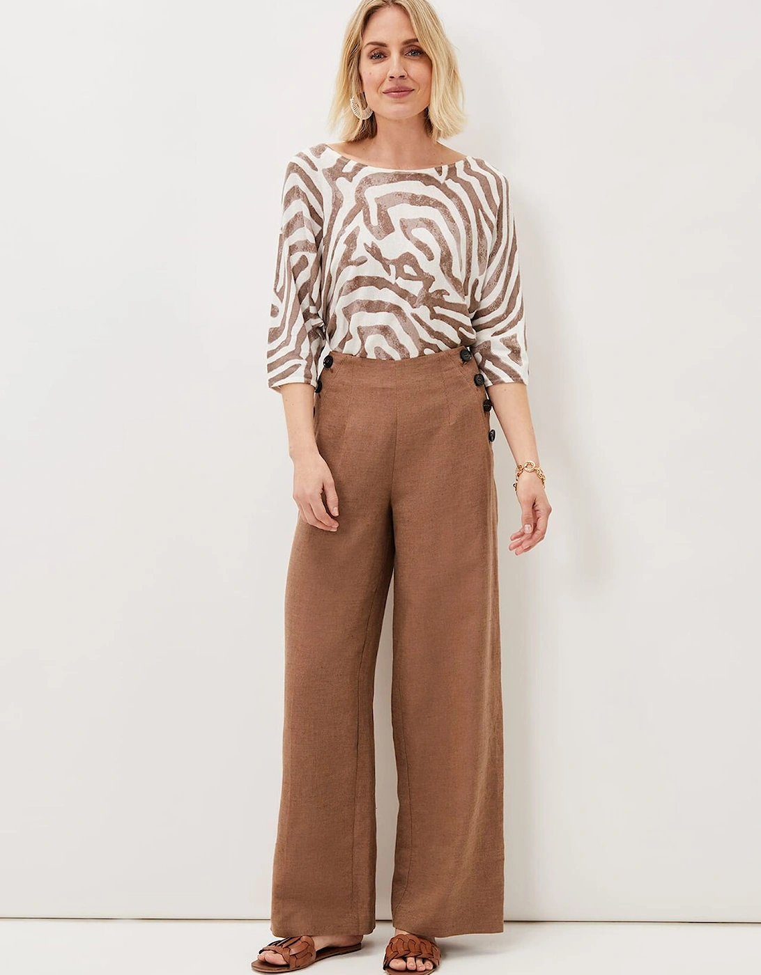 Cassandra Linen Wide Leg Trousers, 7 of 6