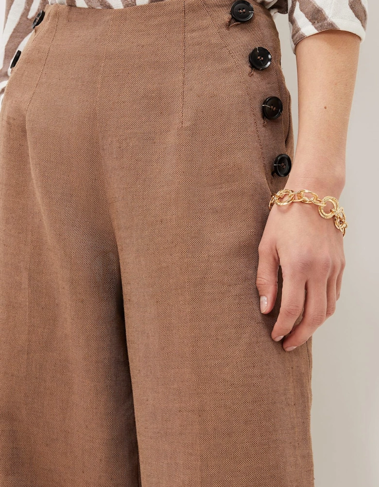 Cassandra Linen Wide Leg Trousers