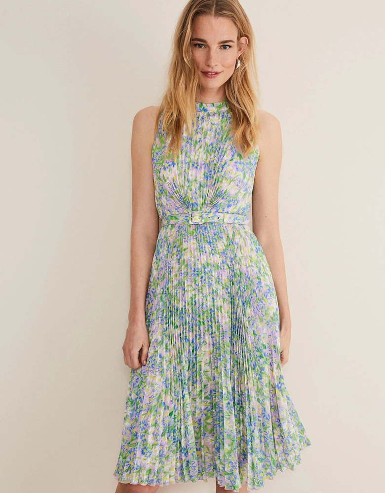 Simara Daisy Pleated Midi Dress