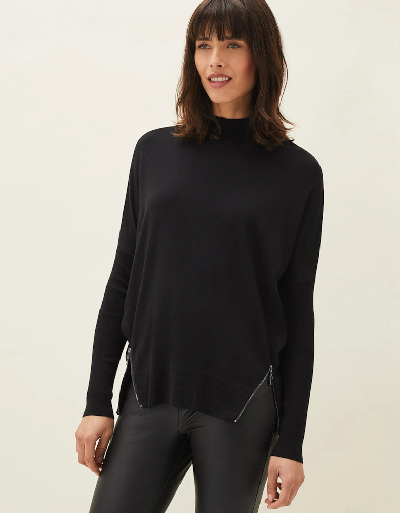 Skylar Roll Neck Zip Hem Jumper