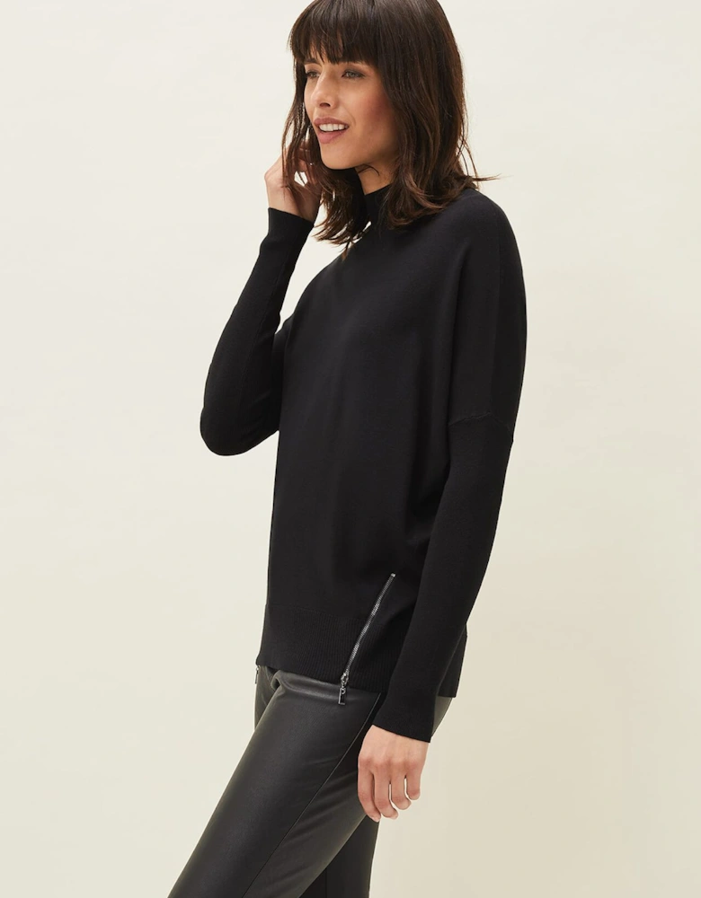 Skylar Roll Neck Zip Hem Jumper