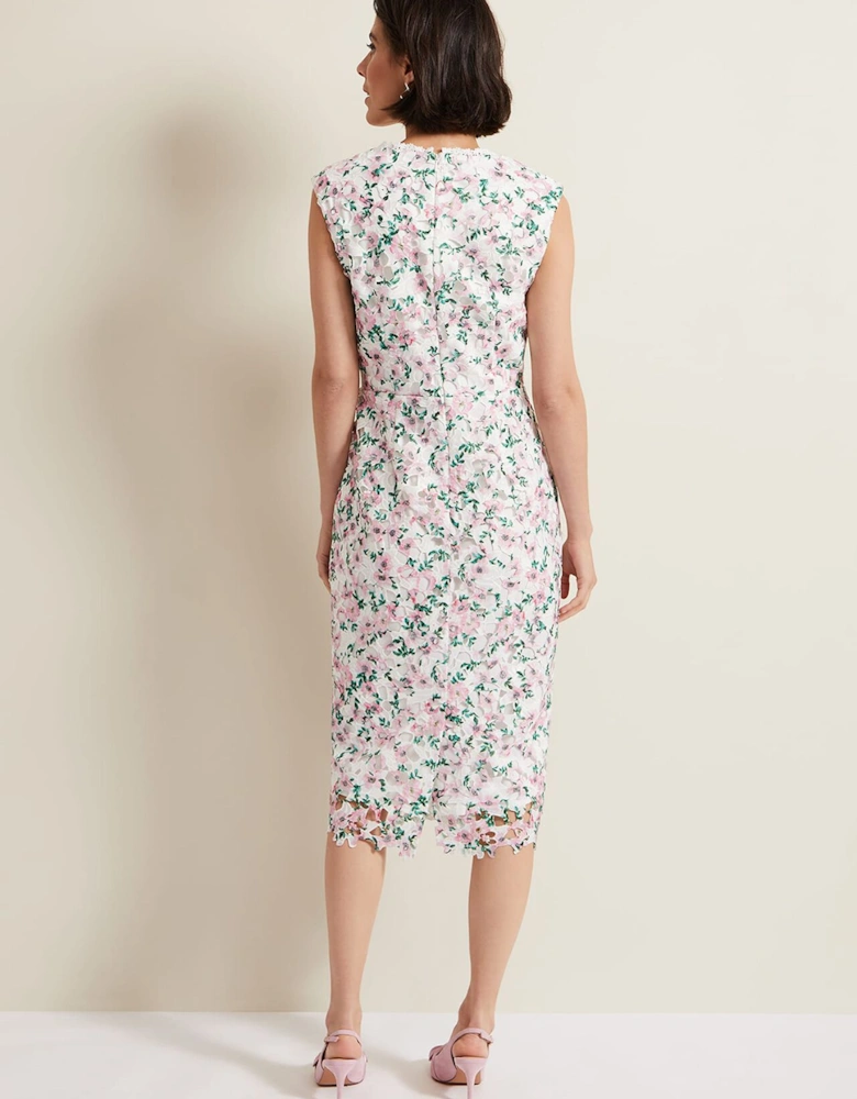 Diana Floral Lace Midi Dress