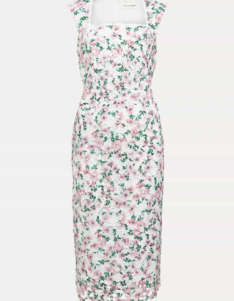 Diana Floral Lace Midi Dress