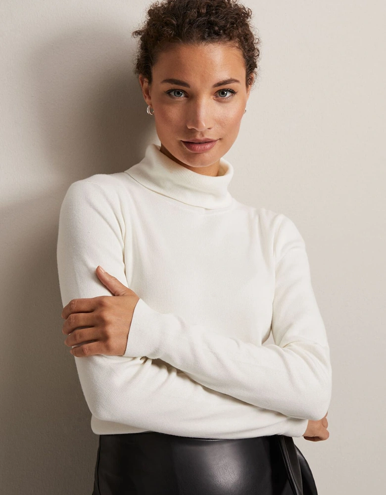 Gwyneth Ivory Roll Neck Jumper