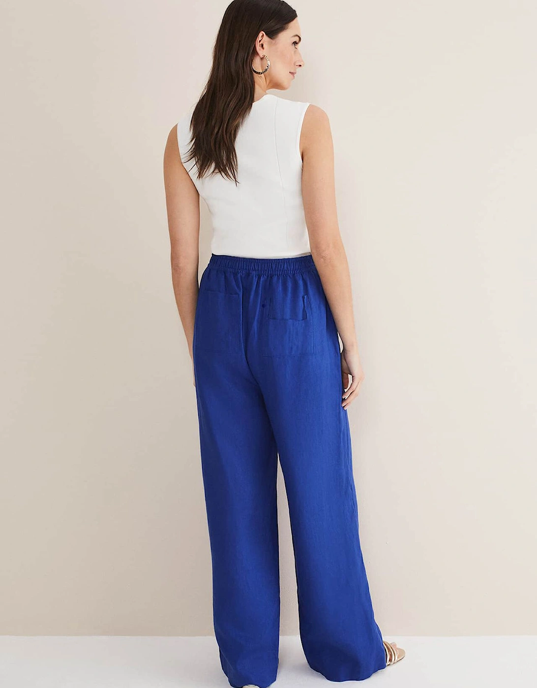 Lolita Blue Linen Wide Leg Trousers